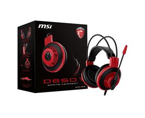MSI DS501 Gaming Headset Microphone In-line Remote 3.5mm Headphone for Laptop PC - DS501