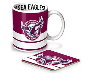 Manly Sea Eagles NRL Ceramic Coffee Mug and Coaster Gift Set