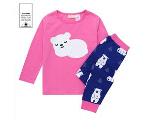 MeMaster - Junior Girls Polar Bear Pyjama Set - Pink