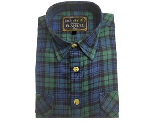 Men's Flannelette Shirt Check Vintage Long Sleeve - 182 (Full Placket)