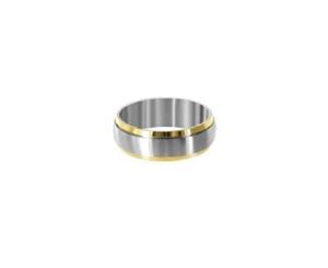 Mens Silver/Gold Stainless Steel Band
