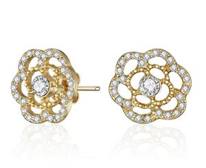 Mestige Posey Earrings w/ Swarovski Crystals - Gold