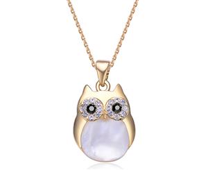 Mestige Professor Owl Charm Necklace w/ Crystals From Swarovski - Gold