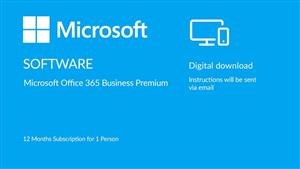 Microsoft Office 365 Business Premium Digital Download - 12 Months Subscription for 1 Person