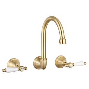 Mondella WELS 4 Star 7.5L/min Brass Maestro Lever Handle Wall Sink Set