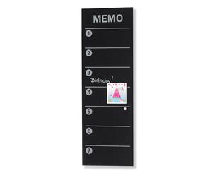 Naga 60X20 Magnetic Glass Board Wall Mount Memo Notes/Write Magnets/Markers BLK