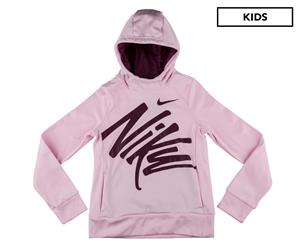 Nike Girls' Therma Hoodie Pullover - Pink Foam/Bordeaux