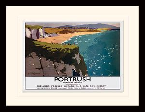 Northern Ireland Portrush Coast by Norman Wilkinson Framed & Mounted Print - 34.5 x 44.5 cm - Officially Licensed