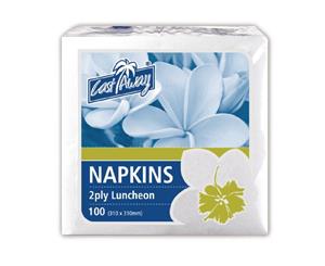 Pack of 100 White Lunch Napkins 310 x 310mm