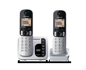 Panasonic KX-TGC222ALS Twin Handset Cordless Phone with Answering Machine