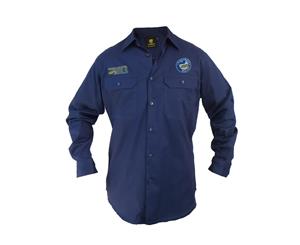 Parramatta Eels NRL LONG Sleeve Button Work Shirt NAVY