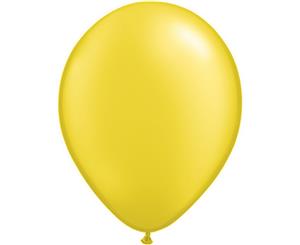 Qualatex 11 Inch Round Plain Latex Balloons (100 Pack) (Pearl Citrene) - SG4586