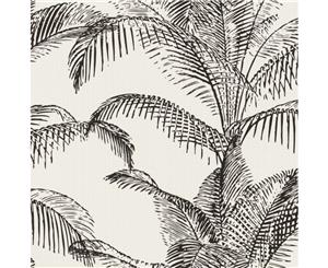 Rasch Pandore Palm Leaves Wallpaper White/Black (406801)