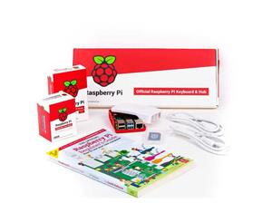 Raspberry Pi 4 Model B 4GB Beginner Desktop Kit Official White and Red Package with RPI Keyboard and Mouse Comes with Beginners Guide