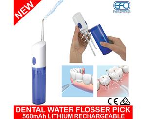 Rechargeable Water Dental Jet Water Pick Flosser 80 Psi 560Mah Oral Irrigator
