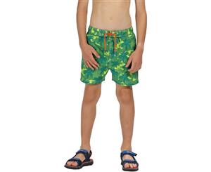 Regatta Boys Skander II Camoflauge Quick Dry Swim Shorts - Lime Camo