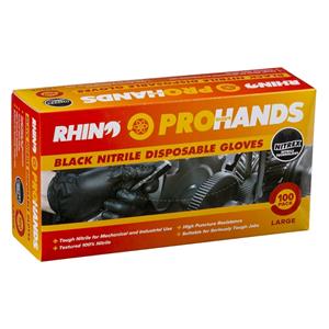 Rhino Gloves Nitrile Large Disposable Gloves - 100 Pack