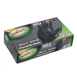 Sabco X/Large Black Nitrile Heavy Duty Gloves - 100 Pack
