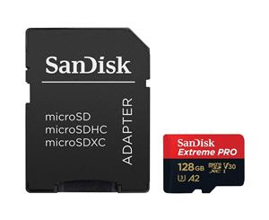 SanDisk 128GB 170MB/s Extreme PRO UHS-I microSDXC Memory Card with SD Adapter - SDSQXCY-128G