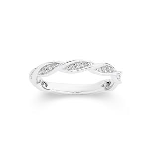 Silver CZ Twisted Ring