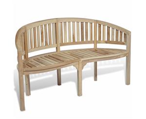 Solid Teak Wood Banana-Shaped Bench 3 Seater Chair Outdoor Furniture