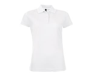Sols Womens/Ladies Performer Short Sleeve Pique Polo Shirt (White) - PC2161