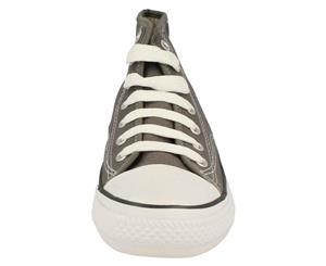 Spot On Womens/Ladies Canvas Baseball Boots (Grey) - KM564
