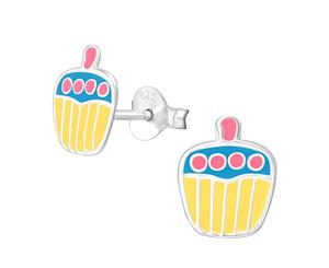 Sterling Silver Cupcake Stud Earrings for Girls