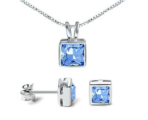 Sterling Silver Princess Set Featuring Crystals From Swarovski (blue)