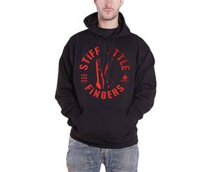 Stiff Little Fingers Hoodie Digits Band Logo Official Mens Pullover - Black