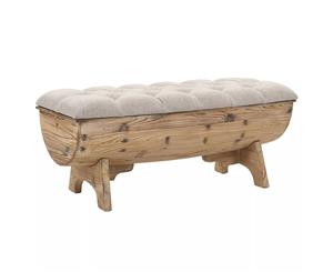 Storage Bench 103x51x44cm Solid Fir Wood and Fabric Foot Stool Chest
