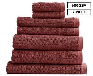 Style & Co 7-Piece Resort 600GSM Jacquard Towel Pack - Marsala