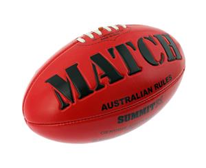 Summit Global Match AFL Ball Embossed Red Australian Rules Football Game Size
