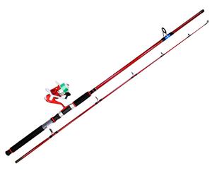 Surecatch Red Eye Fishing Rod and Reel Spin Combo Spooled with Line