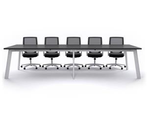 Switch Boardroom Table - White Frame [3600L x 1200W] - Black