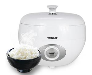 TODO 1.2L Rice Cooker 6 Cup Capacity 500W Steam Tray Spoon Cup Keep Warm