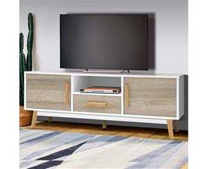 TV Cabinet Entertainment Unit Stand Storage Drawer White Wooden 120cm