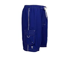 TYR Blue Mens Size XL Contrast Seam Drawstring Board Shorts Swimwear