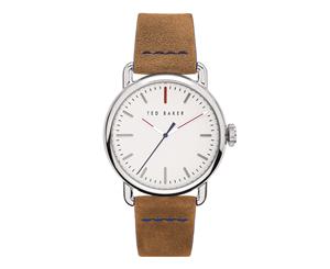 Ted Baker TOMCOLL Brown distressed leather strap with silver case
