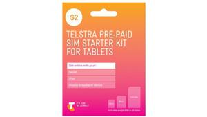 Telstra $2 Pre-Paid Standard/Micro/Nano Tablet Sim Starter Kit