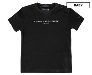 Tommy Hilfiger Baby Boys' Essential Hilfiger Short Sleeve Tee / T-Shirt / Tshirt - Black