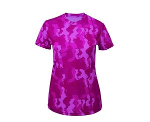 Tri Dri Womens/Ladies Hexoflage Performance Short Sleeve T-Shirt (Camo Hot Pink) - RW5572