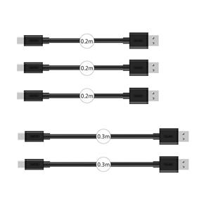 UNITEK (Y-C4007BK) 5-pack Micro USB to USB2.0 Cable 2 pcs. 30cm 3 pcs. 20cm
