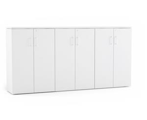 Uniform - 6 Door Medium Storage Cupboard with Medium Doors White Handle - white