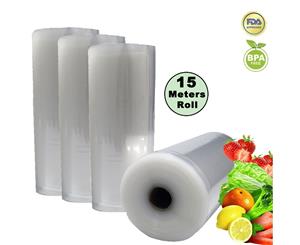Vacuum Food Sealer 4 Rolls Saver Seal Bag Storage Roll Vac Commercial 28CM 15M