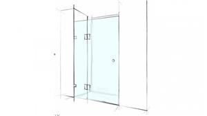 Verotti Custom 1600mm Front Only Wall to Wall 2 Panels Bracket Shower Screen - Clear