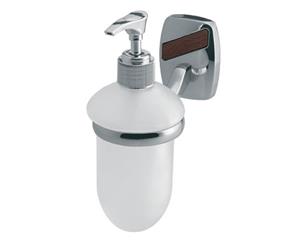 Wall Mounted Grip + Liquid Soap Tempered Glass Dispenser Bathroom Chromed Zamak