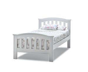 White Curved Federation Kids Single Bed