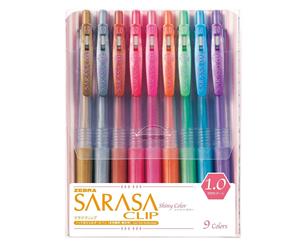 Zebra Sarasa Clip Gel ink Ballpoint pen 1.0mm 9 Shiny Colour set