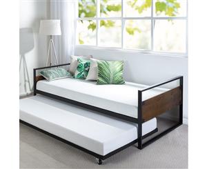 Zinus Ironline Single Daybed and Trundle Bed Frame Set